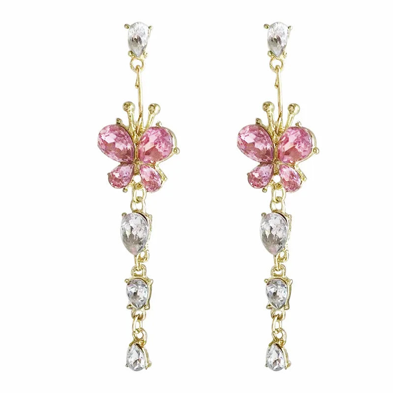 E16 Butterfly Zircon Drop Earrings