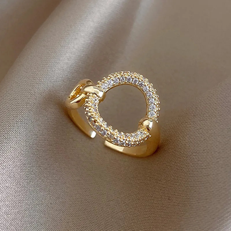R4 Inlay Zircon Elegant Open Ring