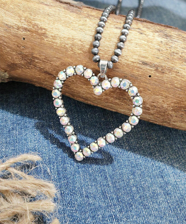Beaded Glass Pendant Necklace - 3 Available Shapes