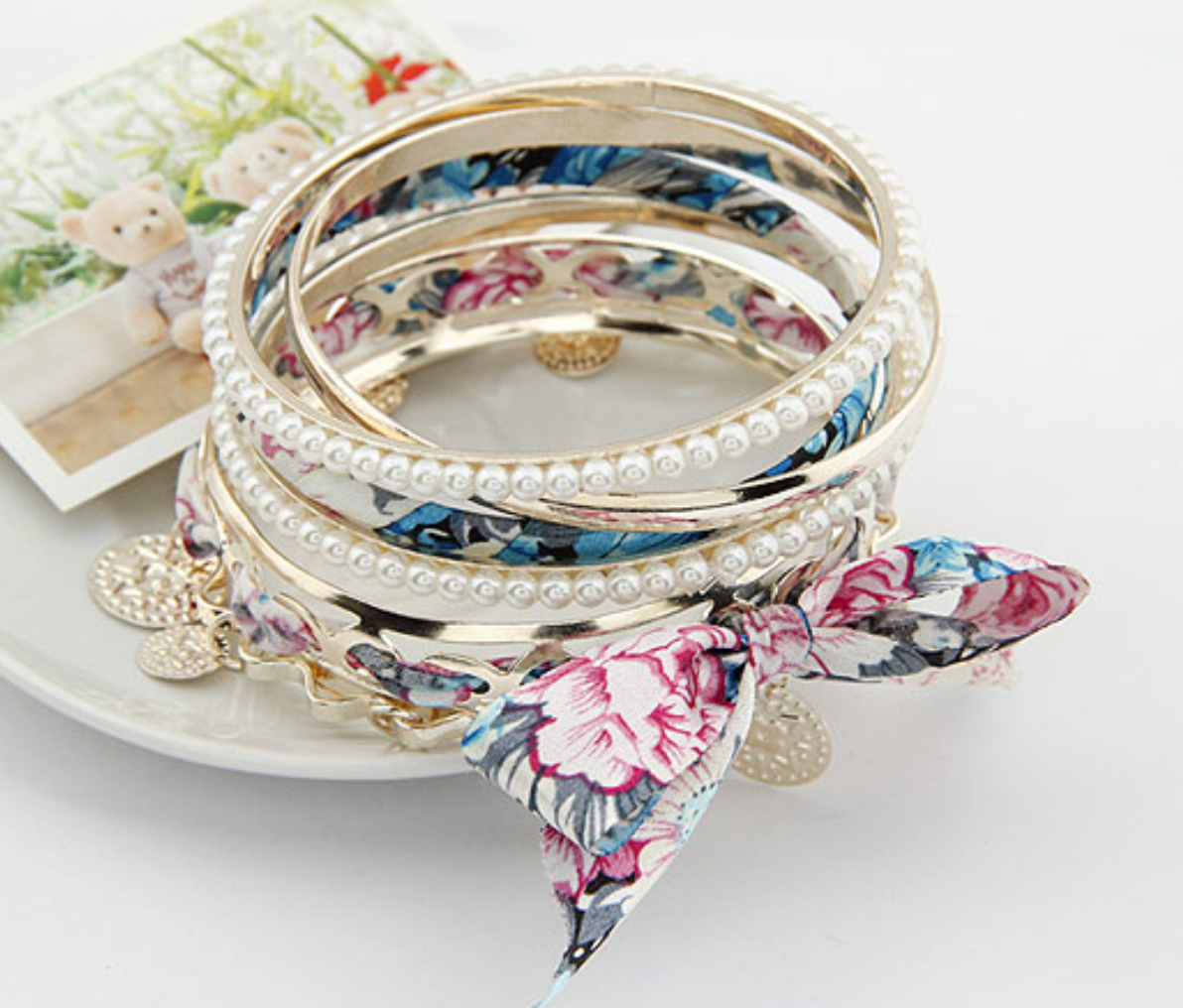 B5 Bow&Pearls Multilayer Bracelet