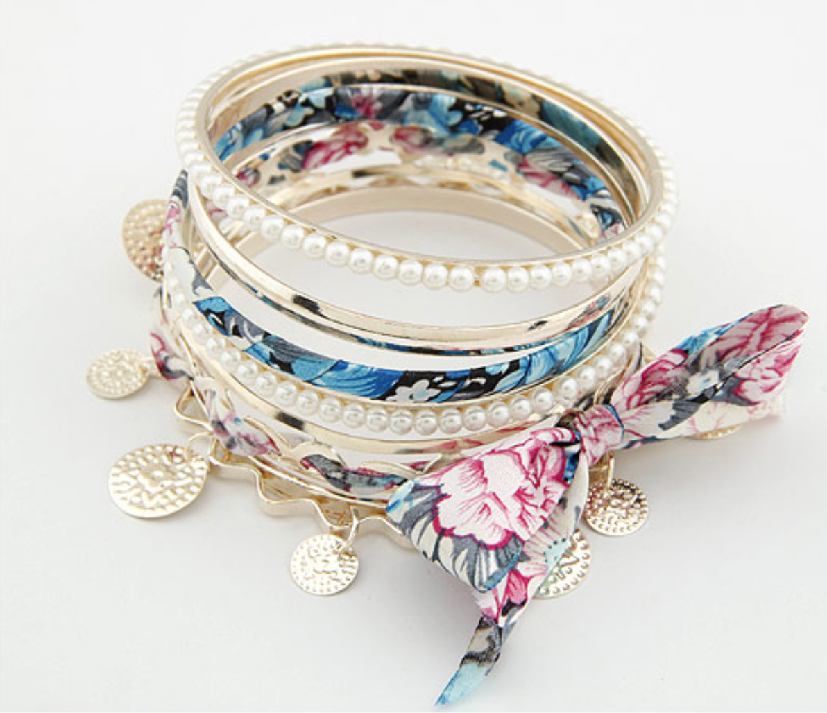 B5 Bow&Pearls Multilayer Bracelet