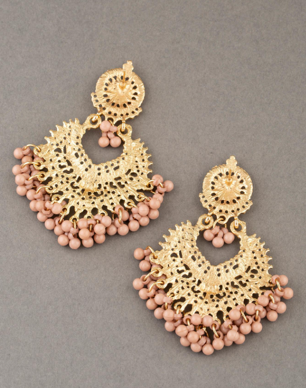 E5 Beaded Tassel Drop Earrings