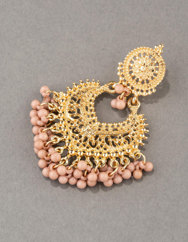 E5 Beaded Tassel Drop Earrings