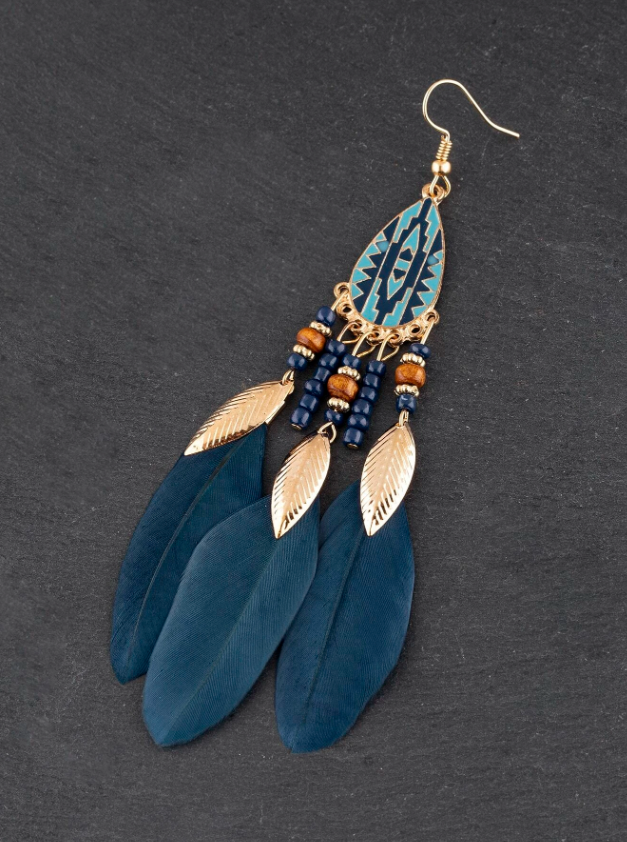E30 Feather Drop Earrings