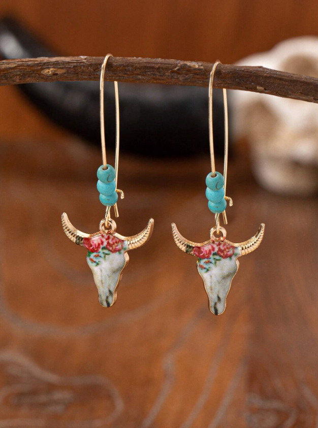 E69 Western Cow Head Earrings