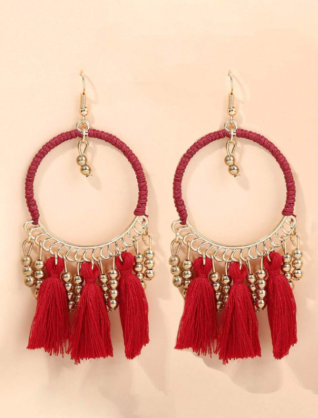 E15 Boho Style Large Hoop Earrings