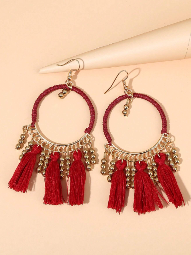 E15 Boho Style Large Hoop Earrings
