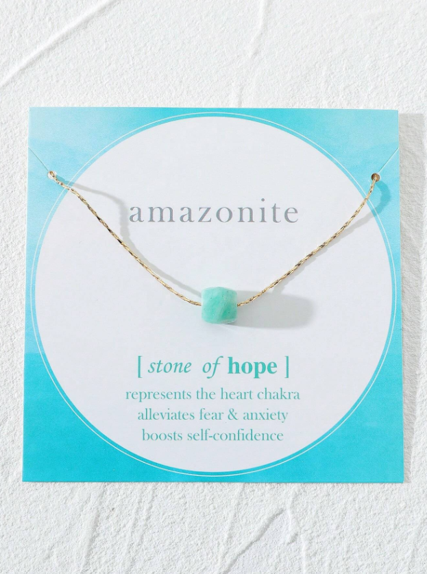 N17 Natural Amazonite Stone Pendant Necklace