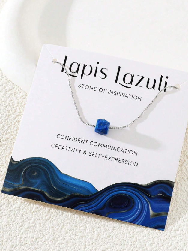 N18 Natural Lapis Lazuli Stone Pendant Necklace