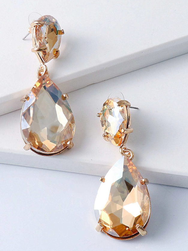 E66 Crystal Waterdrop Earrings
