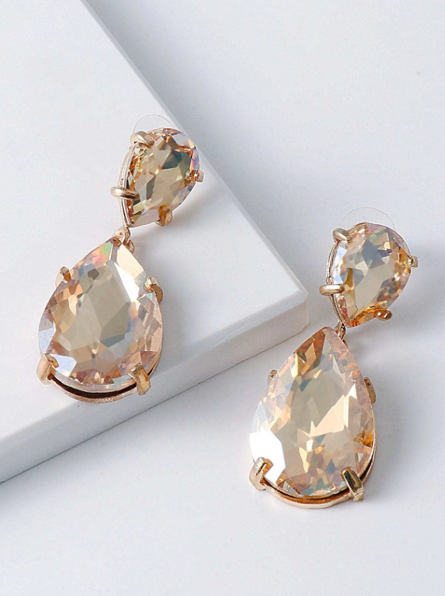 E66 Crystal Waterdrop Earrings