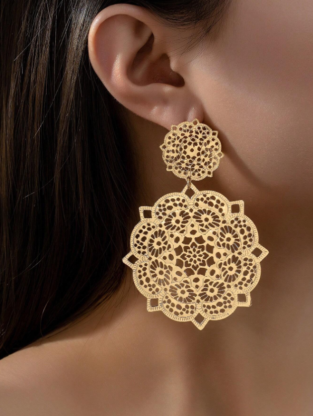 E10 Big Mandala Pendant Earrings