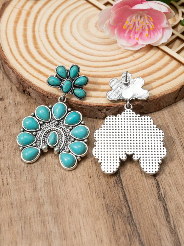 E45 Natural Stone Turquoise Earrings