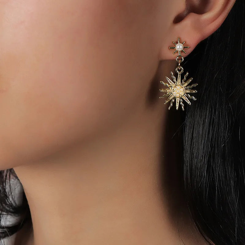 E1 Asymmetric Sun&Moon Earrings