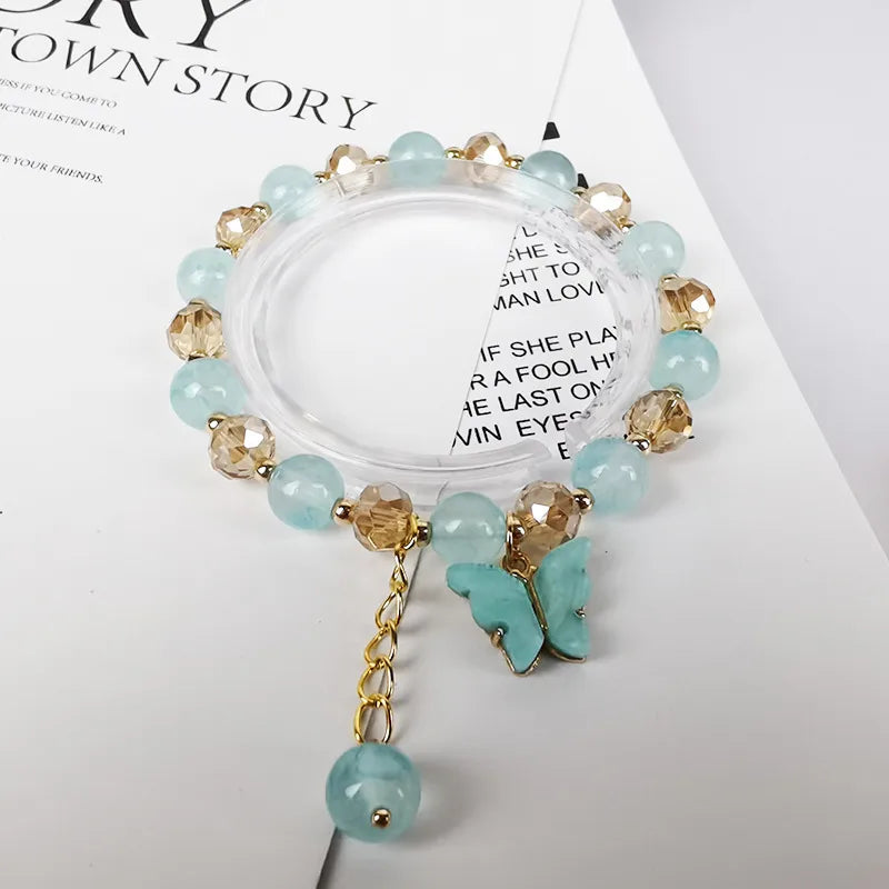 B35 Butterfly Glass Beaded Bracelet