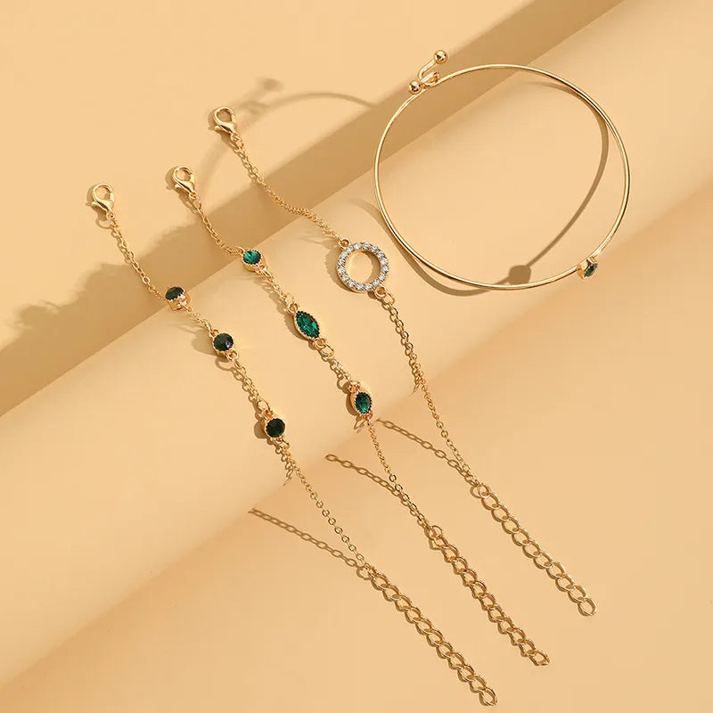 B11 Emerald Waterdrop Bracelets Set