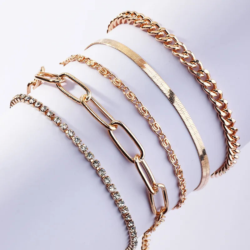 B34 Thick Chain Bracelet Set