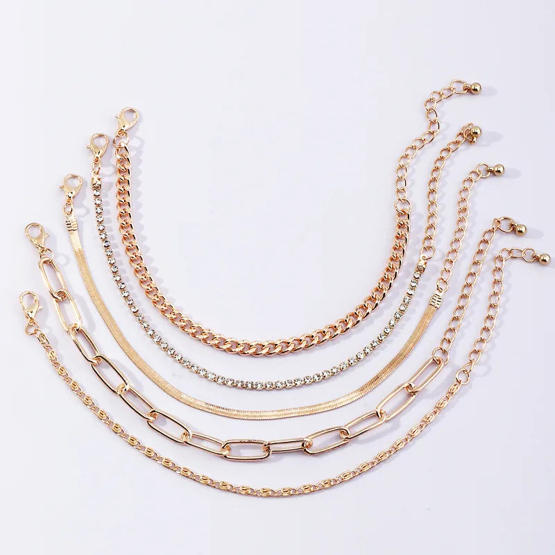 B34 Thick Chain Bracelet Set