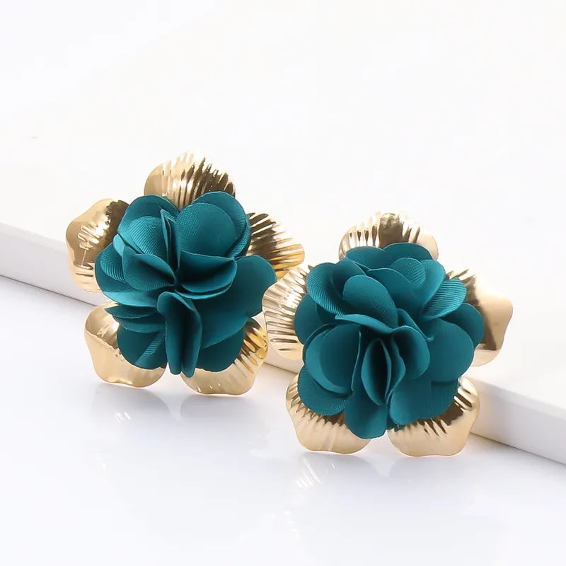 E32 Flower Cloth Earrings