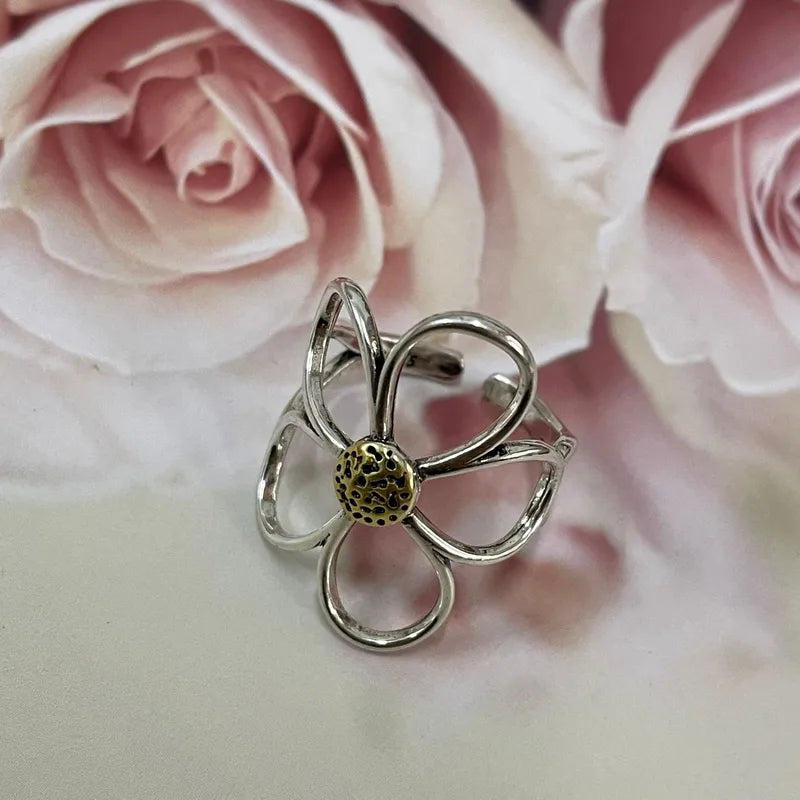 R9 Flower Open Ring