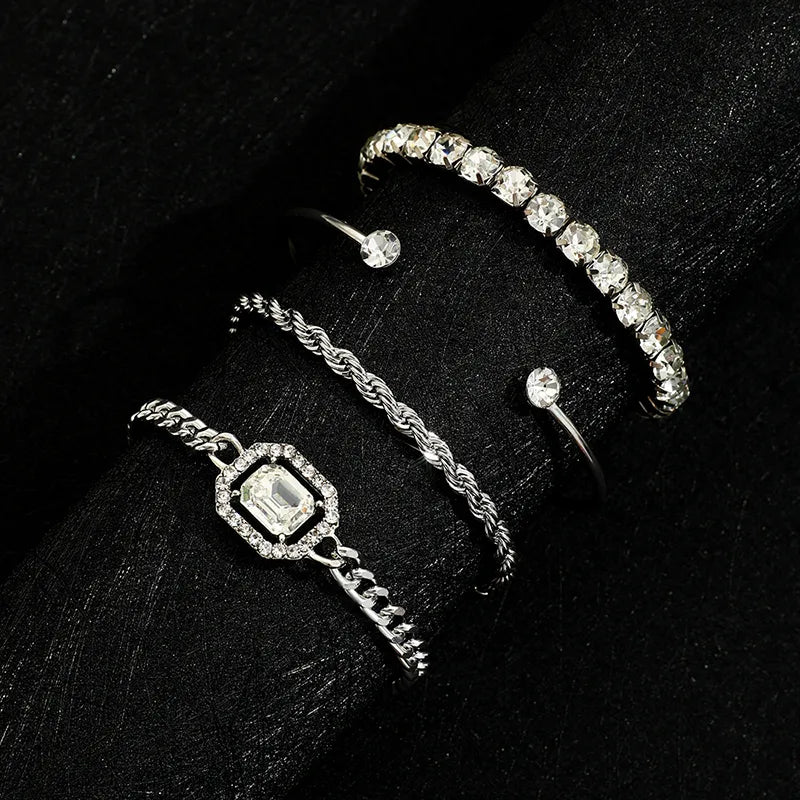 B28 Shiny Geometric Bracelets Set