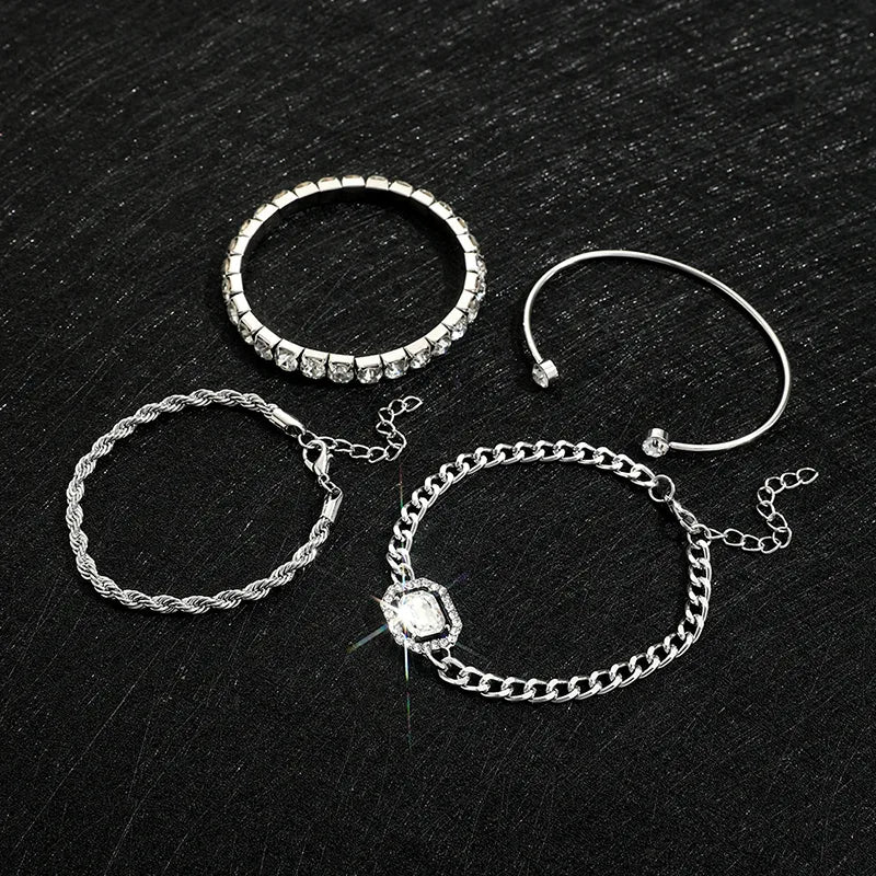 B28 Shiny Geometric Bracelets Set