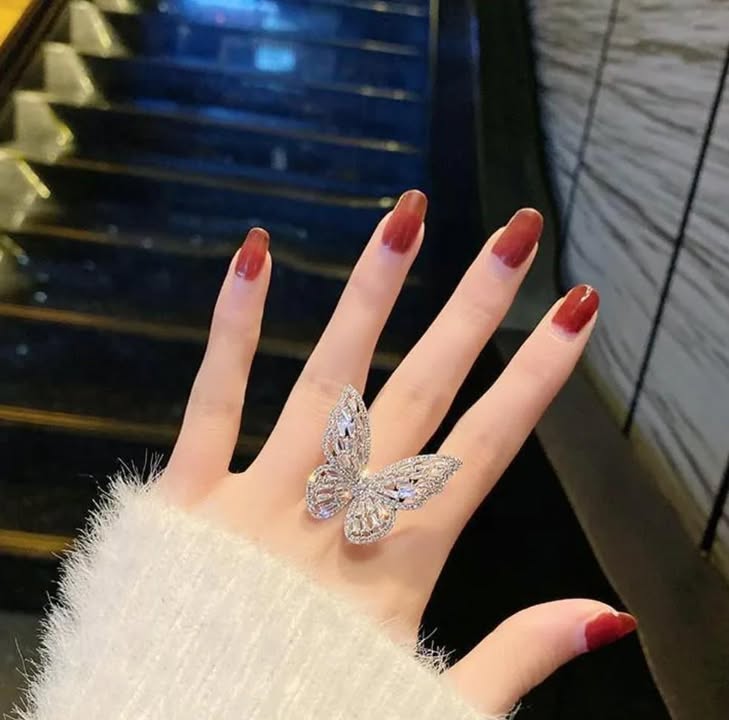 Golden White Butterfly Open Ring R14 R17