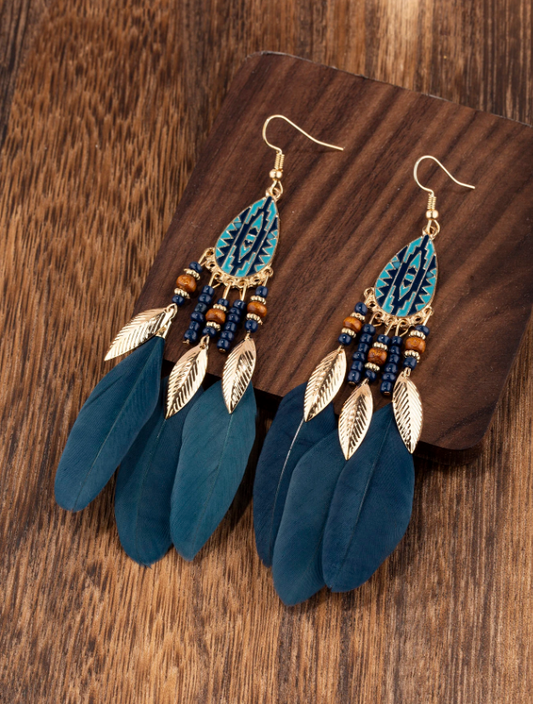 E30 Feather Drop Earrings