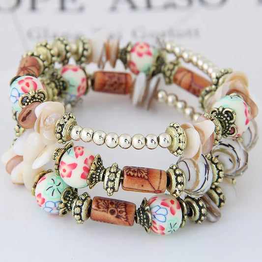 B23 Multi-Layer Bohemian Shell Bracelets Set