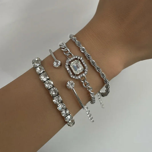 B28 Shiny Geometric Bracelets Set